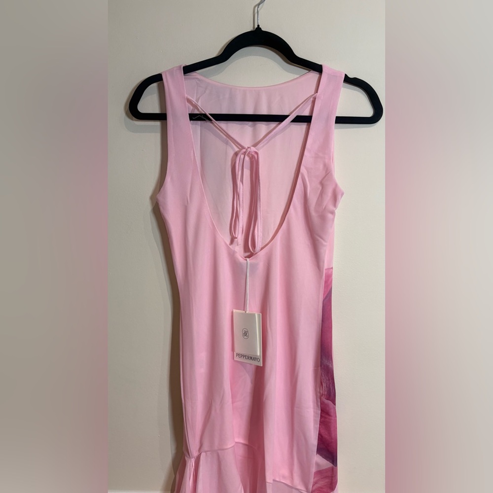 Pink Floral Ruffle Backless Mini Dress - Picture 7 of 12